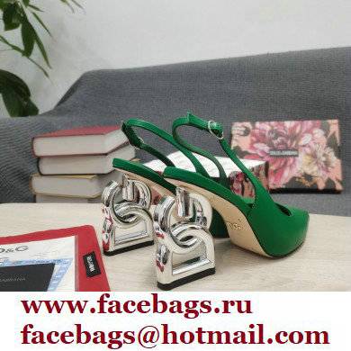 Dolce  &  Gabbana Heel 10.5cm Slingbacks Green with DG Heel 2022